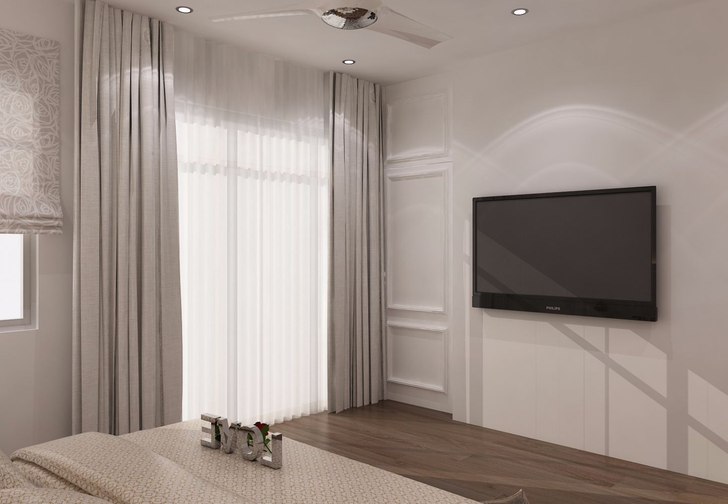 Stylish bedroom renovation with wood finishes — Hougang Singapore
